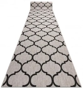 Behúň SIZAL FLOORLUX 20608, koniczyna marokánka, trellis strieborný / čierny