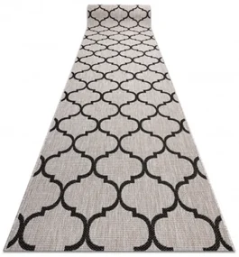 Behúň SIZAL FLOORLUX 20608, koniczyna marokánka, trellis strieborný / čierny