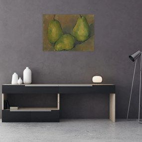 Sklenený obraz - Paul Cézanne, Three Pears, reprodukcia (70x50 cm)