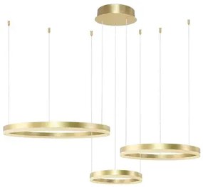 Moderný luster Halo 80+60+40 CCT zlatá s diaľkovým ovládaním