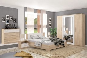 Moderná spálňa REBEKA, dub sonoma/biela