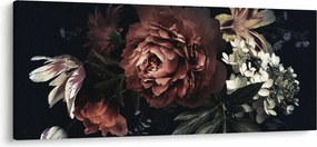 Obraz - Temné kvety (120x50 cm)