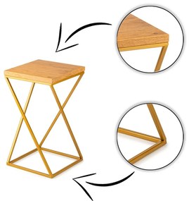 STOJAN NA KVETINÁČ LOFT7 40X24X24 CM ZLATÁ/HNEDÁ