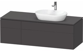 DURAVIT L-Cube závesná skrinka pod umývadlo na dosku (umývadlo vpravo), 4 zásuvky, 1420 x 550 x 482 mm, grafit super matná, LC4875080800000