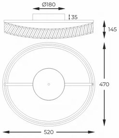 Zuma Line MX3317-1-3GT - LED stmievateľné svietidlo GANO LED/36W/230V Ø 52 cm ružové zlato
