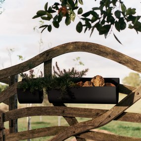 Ferm Living Závesný kvetináč na balkón Uma Black Medium