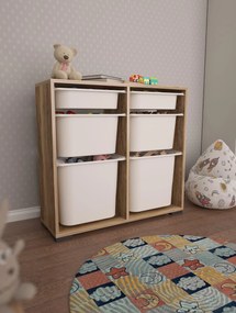 Organizér na hračky Dremonka 5 (orech + biela). Akcia -16%. Vlastná spoľahlivá doprava až k Vám domov. 1124277