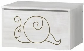 Detská truhla na hračky s výrezom MÉĎA - prírodná