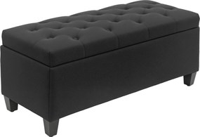 HOMCOM lavička so skladovacím priestorom – čierna, 100 x 40 x 44 cm | Aosom