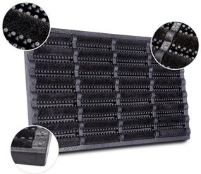 Hanse Home, Vonkajšie čistiaci rohožka Mix Mats Brushes 105648 Black – na von aj na doma, 45x75, čierna, exteriér