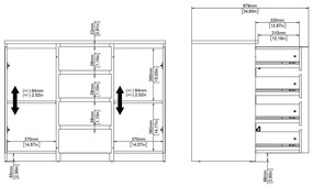 Komoda v dekore duba v prírodnej farbe 121x91x50 cm Naia – Tvilum