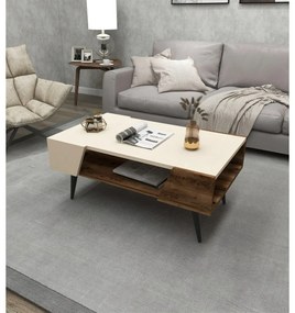Konferenčný stolík Aren Beige and Light Walnut