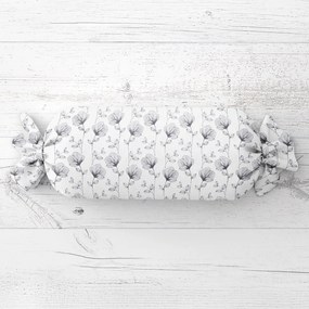 Biante Vankúš valec bonbon Sandra SA-264 Tmavo sivé poľné kvety 15x80 cm