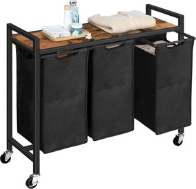 Koš na prádlo Houseland Lordo 130,5 l hnědý/černý