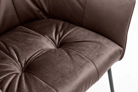 Stolička Loft velvet taupe hnedá s lakťovou opierkou