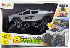 LEAN Toys Terénne auto Pick-up na diaľkové ovládanie RC svetlá a dymový efekt 1:16