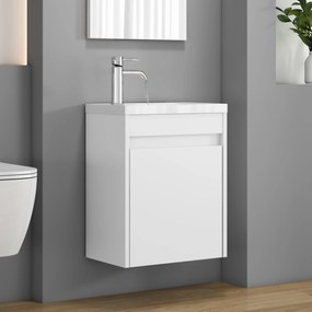 Závesná skrinka s umývadlom Houseland Lila 40 cm biela