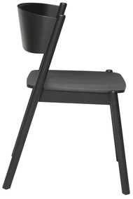 Čierna jedálenská stolička z dubového dreva Oblique - Hübsch