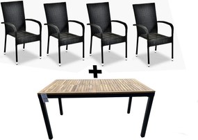 Záhradná zostava 4P+1 MATIAS, čierna