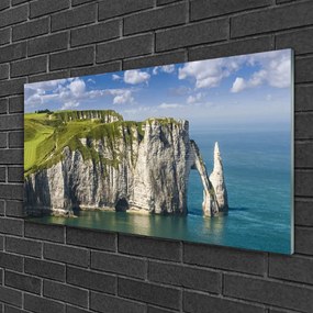 Skleneny obraz Útes pobrežie more skaly 125x50 cm