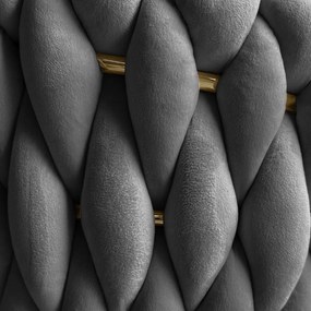 DIZAJNOVÁ STOLIČKA SHELLY ŠEDÝ ZAMAT + ZLATÁ