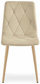 Svetlo béžová zamatová jedálenská stolička LIBRA