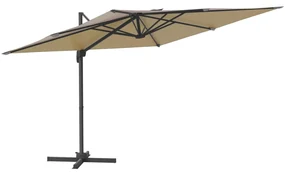 vidaXL Závesný slnečník s hliníkovou tyčou sivohnedý 400x300 cm
