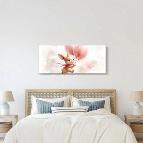 Obraz - Zajačik s balónikmi (120x50 cm)