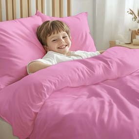 Detské bavlnené posteľné obliečky do postieľky Moni MO-068 Sýto ružové Do postieľky 90x120 a 40x60 cm