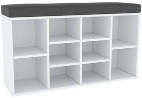 Skrinka na topánky so sedadlom biely/grafit 54.5X104X30 3