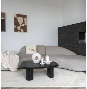 Čierny konferenčný stolík s doskou v dekore jaseňového dreva 78x96 cm Tirano – House Nordic