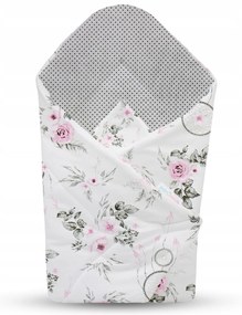 Obojstranné hniezdočko (kokon) pre bábätko - BABYMAM PREMIUM set 7v1 - Lapač snov so sivou Minky