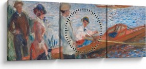 Obraz - Auguste Renoir, Oarsmen at Chatou, reprodukcia (s hodinami) (90x30 cm)