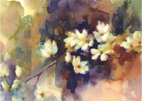 Obraz - Biele magnólie, maľba (70x50 cm)