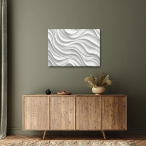 Obraz - 3D biele vlny (70x50 cm)