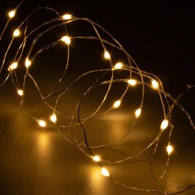 Sada 4 svetelných káblov 40 LED, teplá biela