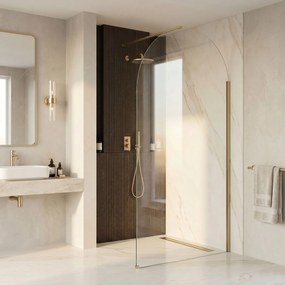 Rea Heaven, sprchová zástena Walk-in, 100 cm, zlatá matná, REA-K6684