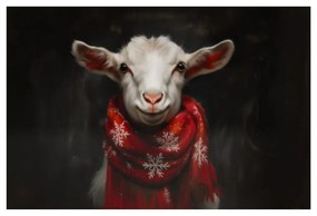 Obraz vianočná koza so šálom