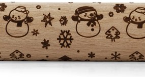 Toro Drevený valček s dekorom Snehuliak, 38 cm