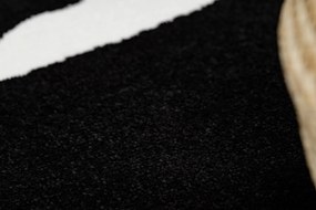 Okrúhly koberec HAMPTON Rosa ruža, kvety čierny