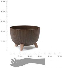 Kvetináč Ružová Línia 29x18 cm kávové espresso