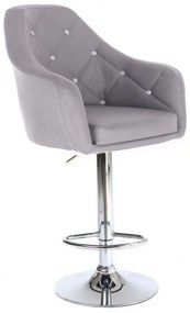 LuxuryForm DESIGN Barová stolička ROMA na striebornom tanieri - šedá