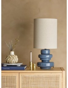 Modrá stolová lampa s textilným tienidlom (výška 51 cm) Fabiola – Bloomingville