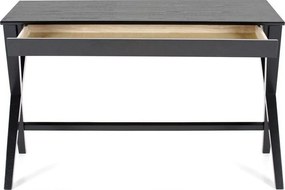 Drevený písací stôl ENSTER X 120 cm so zásuvkou, čierny
