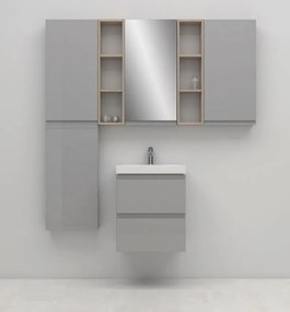 Cersanit - SET skrinka + umývadlo, šedý lesk, Moduo Slim 60, S801-226-DSM