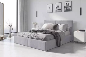 BMS GROUP Čalúnená posteľ HILTON 160x200cm výklopná sivá