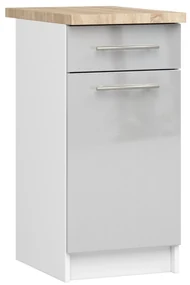 Dolná kuchynská skrinka Ozara SZ40 SZ1 (biela + metalický lesk). Akcia -19%. Vlastná spoľahlivá doprava až k Vám domov. 1071100