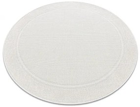 Okrúhly koberec TIMO 5979 SISAL vonkajšie rám biely Veľkosť: kruh 120 cm