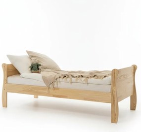 Detská posteľ z borovicového dreva s roštom 100x200 cm v prírodnej farbe Roma – Adeko