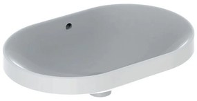 GEBERIT VariForm elipsovité zápustné umývadlo bez otvoru, s prepadom, 600 x 400 mm, biela, 500.728.01.2